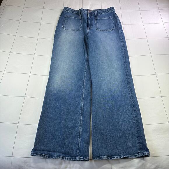 J.Crew Point Sur Jeans Womens 30 Blue Sailor Patch Pocket Wide Leg Marina Wash - Picture 1 of 12